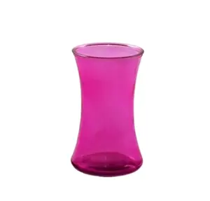 Vaso di vetro da tavolo rotondo rosa 1400ml vaso di fiori in vetro a vita sottile per la decorazione 50OZ