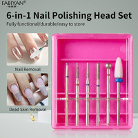 6 pièces différents forets à ongles ensemble professionnel Salon boutique polisseuse à ongles outil accessoires ensemble de forets à ongles