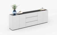 Meuble de rangement ATWOKA avec tiroirs et étagère arrière, unité de rangement moderne pour bureau et couloir