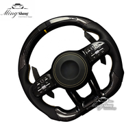 Le volant de voiture en fibre de carbone tout noir à étiquette jaune LED convient à Mercedes-Benz AMG GLA GLE GLK GLC CLA CLS ML SLC GLB
