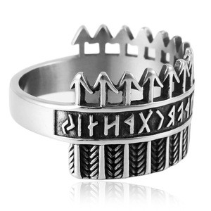 Anillo de Guerrero Vikingo yunique para hombre, diseño geométrico con púas plateadas, estilo Punk Retro, regalo de joyería de moda - Product Image 3