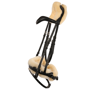Bridon d'équitation confortable et écologique en cuir PU tanné végétal, rembourré, pour dressage et sports équestres, Horsekraft HK-BE130 - Product Image 1