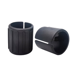 Manchon de protection en plastique noir de type C pour pieds de meubles, antidérapant, pour chaises, conception ouverte ronde - Product Image 3