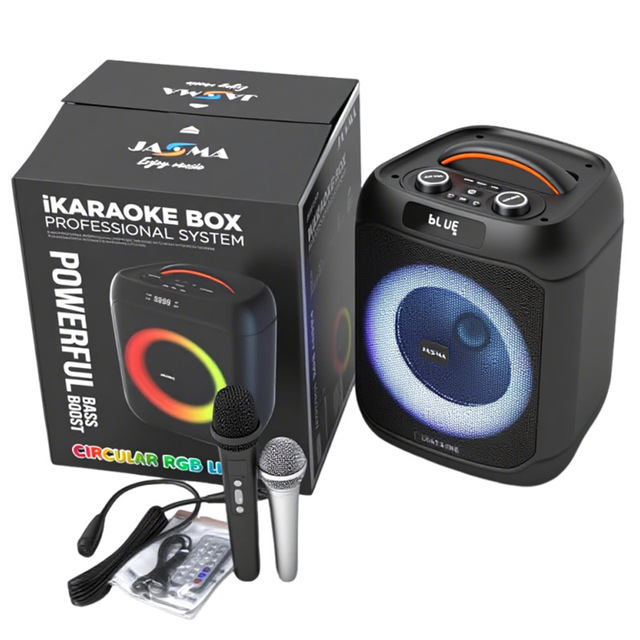 8.5-inch high-power Bluetooth speaker with flashlight and karaoke function, portable outdoor speaker