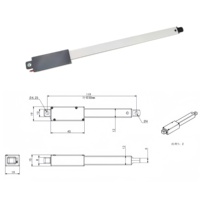 Produk baru 12V DC Tubular Linear Actuator 30mm/S 15mm/s kecepatan Mini Pen jenis Electric Motor Linear 30N 60N untuk robotik