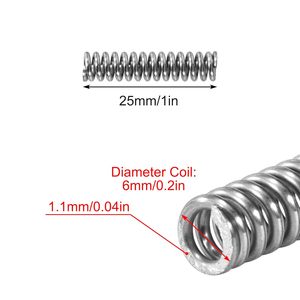 Stainless Steel Coil Compression <strong>Spring</strong> Industrial Use Outer Diameter 6mm Wire Diameter 1.1mm Length 6kg Max Force Pack Of 20 - Product Image 2