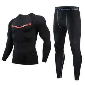 Plus collant sportivi in velluto tuta asciutta traspirante <span class=keywords><strong>Fitness</strong></span> abbigliamento caldo tuta da corsa da <span class=keywords><strong>uomo</strong></span> - Product Image 2