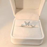 Bague Papillon en Acier Inoxydable avec Micro-Pavé de Zircon Cubique 7x9mm pour Femme – Vente en Gros – En Stock