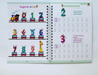 Cahier de calligraphie française éducatif pour enfants, réutilisable, pour la pratique de l'écriture manuscrite, des lettres de l'alphabet, cahier magique avec stylo