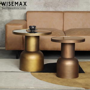 Wisemax Đồ Nội Thất Phòng Khách Hiện Đại Đồ Nội Thất Vòng Bàn Cà Phê Sang Trọng Cổ Kim Loại Gương Cạnh Giường Sofa End Bảng Bên Bảng - Product Image 4