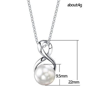 Collar con Colgante de Perlas en Forma de Ocho Geométrico para Mujer, Elegante Cadena para Clavícula, Joyería de Moda para Bodas y Fiestas - Product Image 4