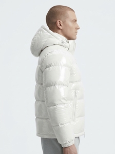Veste matelassée à capuche unisexe de couleur turquoise, manteau d'hiver en duvet coupe-vent avec fermeture éclair, style décontracté, coupe classique, couleur unie pour homme - Product Image 6
