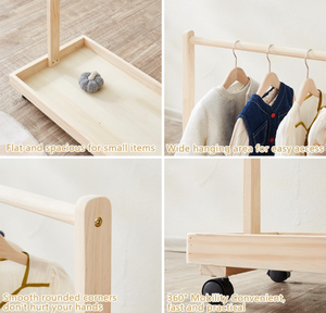 Appendiabiti <span class=keywords><strong>per</strong></span> bambini con ripiano portaoggetti e asta appendiabiti, in legno massello, guardaroba <span class=keywords><strong>per</strong></span> cani e gatti, appendiabiti <span class=keywords><strong>per</strong></span> <span class=keywords><strong>cameretta</strong></span> dei bambini, stanza dei bambini - Product Image 4