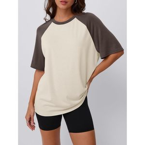 เสื้อยืดแขนสั้นโอเวอร์ไซส์ทรงหลวมทันสมัยสำหรับผู้หญิงเสื้อตัวบนแบบเรียบง่ายน่ารักสำหรับออกกำลังกายในฤดูร้อน - Product Image 4