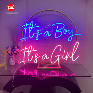 Fournitures de fête de douche de bébé garçon ou fille c'<span class=keywords><strong>est</strong></span> un garçon c'<span class=keywords><strong>est</strong></span> une fille néons enseignes au néon pour les décorations de fête de révélation de sexe - Product Image 3