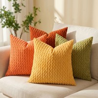 Housse de coussin en peluche ultra douce à motif grain de maïs, coussin décoratif texturé à bulles épaisses pour canapé, chevet, dortoir, appartement
