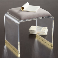 Tabouret d'atelier en acrylique clair et en cristal, design moderne, meuble en plexiglas, idéal pour un placard, 1 pièce