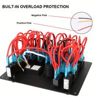 Panneau de commutation à bascule LED 12V/24V 10 gangues 15A pour voiture, bateau, camping-car, avec double contrôle de puissance, étanche et protection contre les surcharges