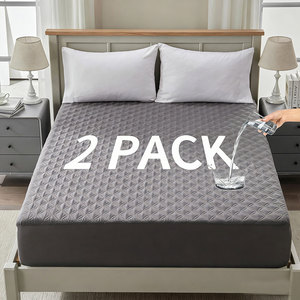 Lot de 2 protège-matelas imperméables, taille Queen, sans bruit, avec poches profondes, adaptés aux matelas de 6 à 18 pouces - Product Image 1