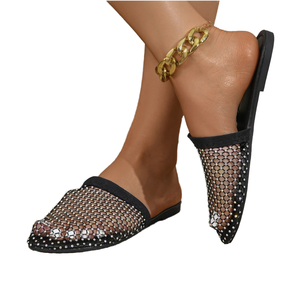 Moda estate stile europeo americano taglie forti da donna nuovi gladiatori a rete <span class=keywords><strong>sandali</strong></span> con <span class=keywords><strong>tacco</strong></span> <span class=keywords><strong>basso</strong></span> con calzini pantofole - Product Image 4