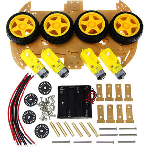 Châssis de voiture intelligent <span class=keywords><strong>pour</strong></span> suivi de course, kit DIY de plaque inférieure 2 <span class=keywords><strong>roues</strong></span> et <span class=keywords><strong>4</strong></span> <span class=keywords><strong>roues</strong></span> motrices avec disque codeur ZK-4WD - Product Image 3