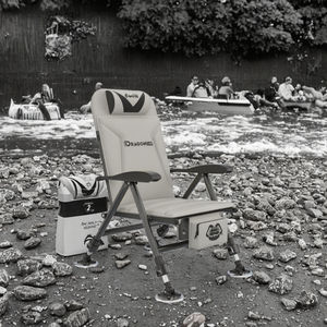 Горячая распродажа: Европейское многофункциональное складное кресло-шезлонг LINGTE из углеродистой стали и ткани Оксфорд для рыбалки, комфортное, для любых типов местности - Product Image 6