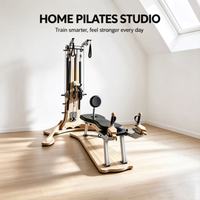 Mesin Reformer Pilates Kayu Oak Profesional Peralatan Kebugaran Studio Komersial
