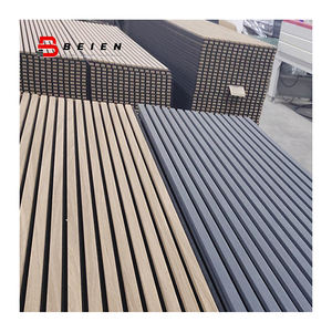 Panel de pared de listones de madera PET Mdf Panel europeo Akoestisch Paneel Akustik Panel Holz Eiche - Product Image 1