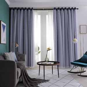 Nouveau gros mode scintillant étoile lueur <span class=keywords><strong>Double</strong></span> couche rideaux occultants rideaux moderne <span class=keywords><strong>fantaisie</strong></span> pure <span class=keywords><strong>rideau</strong></span> occultant - Product Image 1