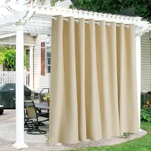 All-Weather Waterproof Blackout Outdoor Patio Curtains Thermal Insulated Privacy Shades for Gazebo Garden Deck W52 x L72 inches