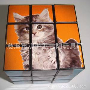 Cubo de Rubik 3x3 con estampado de gato para niños y adolescentes, juguete de regalo promocional Cixi Zhejiang JY 8055 - Product Image 3