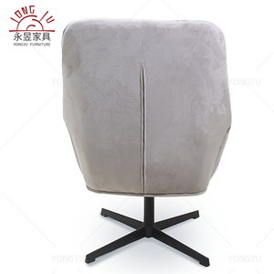 Fauteuil pivotant en velours <span class=keywords><strong>gris</strong></span> <span class=keywords><strong>clair</strong></span>, moderne, pour salon ou chambre, dossier haut rembourré à 360°, siège lounge élégant et confortable - Product Image 5