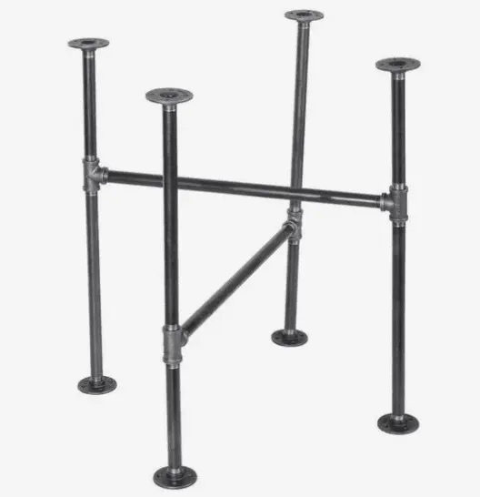 Vintage Industrial Cast Iron Pipe Table Legs Pipe Fittings with Malleable Iron Black Customized Dining Room Furniture Standard