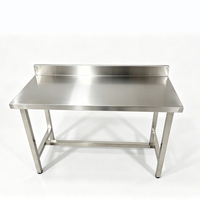Plan de travail en acier inoxydable avec pare-chute arrière SUS 304, table de laboratoire robuste, poste d'opération médical, bureau d'emballage pour atelier d'usine