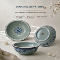 Bol à soupe en céramique polie écologique – Design d'usine de grande capacité, style chinois, résistant au lave-vaisselle et à la chaleur, idéal pour les cadeaux d'affaires
