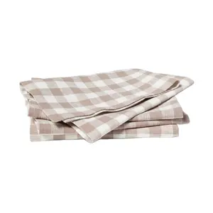 New designs natural color aircraft gingham check linen dinner napkin rental cost for hotel table linen wedding
