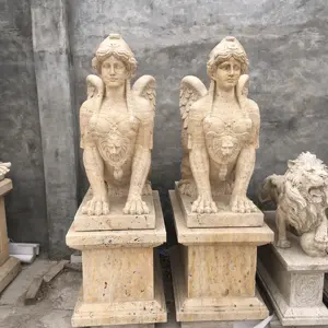 Statues de sphinx en pierre de marbre de jardin à vendre