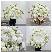 Boules de fleurs artificielles en soie blanches réalistes pour centres de table de mariage, décoration de remise de diplôme, fête des Mères, rentrée scolaire
