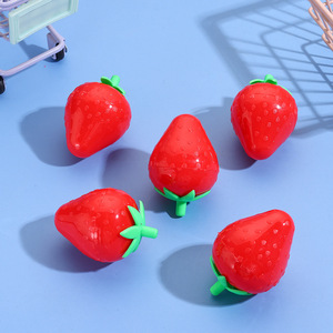 Sacapuntas de plástico con diseño de fresa para estudiantes, sacapuntas manual de un solo orificio, bonito y de alta calidad, para lápices de carbón - Product Image 3