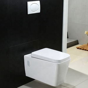 Ensemble de salle de bain, articles sanitaires, WC, WC suspendu avec réservoir d'eau encastré, toilette murale - Product Image 4