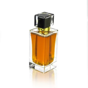 Wholesale 30ml 50ml 100ml Empty High Quality Glass Clear Refillable RTS Premium Spray Cosmetic Perfume Bottle With Square Lid