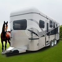 Remorque de camping-car importée de Chine, remorque pour 4 chevaux, type à chargement oblique, norme australienne, remorque de luxe pour chevaux