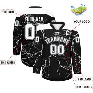 Jersey de Hockey sobre Hielo Personalizado, Manga Larga, Cuello en V, Sublimado, Absorbente de Humedad, Unisex, para Hombres, Mujeres, Jóvenes, Niños, Nombre del Equipo 00 - Product Image 2
