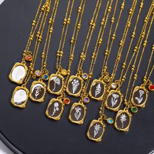Collier en Zircon avec 12 pierres <span class=keywords><strong>de</strong></span> naissance du zodiaque pour femme, nouveau Style <span class=keywords><strong>de</strong></span> mode, miroir magique, 18K, naissance <span class=keywords><strong>de</strong></span> décembre, fleur, <span class=keywords><strong>2023</strong></span> - Product Image 3