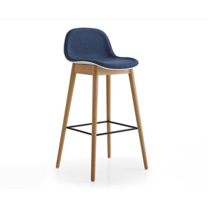 Chaise de bar moderne en PP et bois, idéale pour cuisine, bar à domicile et hôtel – Offre spéciale - Product Image 1