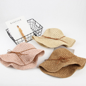 Floppy <b>Straw</b> <b>Hat</b> Raffia <b>Straw</b> Wide Brim Beach Sun Protection Female Adult Summer Outdoor Wear - Product Image 3