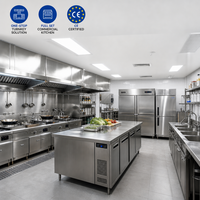 Solution clé en main pour cuisine de restaurant pour nouvelle ouverture : four combiné, friteuse, lave-vaisselle, acier inoxydable CE NSF 304/201