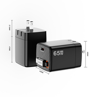 Nouveau câble de données rétractable pliable Us Plug chargeur mural USB 65w PD Qc3.0 chargeur mural Usb c chargeur super rapide pour samsung S30