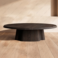 Table basse FERLY de luxe artisanale pour salon avec finition foncée brossée
