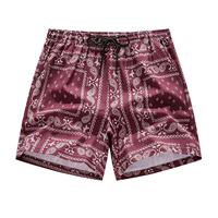 Shorts de bain pour hommes à imprimé cachemire, taille élastique avec cordon de serrage, décontractés, séchage rapide, pour l'été, OEM